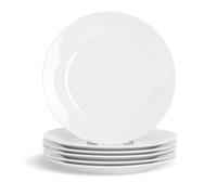 Argon Tableware 6X White Dessert Plates 19cm (7.5 ) Wide Rim Small Dinner &