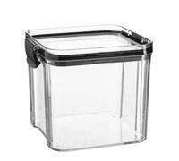 Argon Tableware Food Storage Container - 700ml - Black - Pack of 1 - Clear Airtight Reusable Stackable Freezer Storage Meal Prep Container Lunch Tupperware Box with Clip-Lock Lid