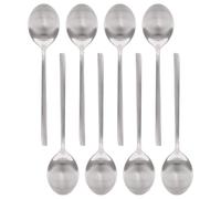 Argon Tableware 8 Stainless Steel Dessert Spoons - 20cm Silver Finish Modern Cutlery Set for Dining, Puddings & Desserts - Stylish Dishwasher Safe Tableware