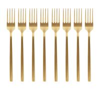 Argon Tableware 8 Stainless Steel Dinner Forks - 19.5cm Gold Finish Modern Cutlery Set for Dining & Entertaining - Stylish Dishwasher Safe Tableware