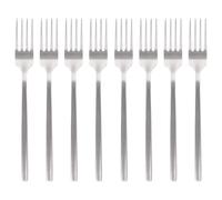 Argon Tableware 8 Stainless Steel Dinner Forks - 19.5cm Silver Finish Modern Cutlery Set for Dining & Entertaining - Stylish Dishwasher Safe Tableware