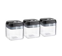 Argon Tableware 9X Food Storage Containers - 500Ml - Black Airtight Plastic Storage Pantry Food Organiser With Flip Lock Lid