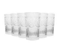 Argon Tableware 350ml Amore Highball Glasses - Clear - 6X Tall Coloured Dishwasher Safe Glass Water Gin Juice Mixed Drink Cocktail Drinking Hi Ball Tumblers Glassware Set