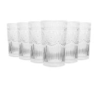 Argon Tableware 350ml Amore Highball Glasses - Clear - 6X Tall Coloured Dishwasher Safe Glass Water Gin Juice Mixed Drink Cocktail Drinking Hi Ball Tumblers Glassware Set