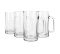 Argon Tableware Beer Mugs Set of 4-540ml Glass Pint Beer Steins with Handle - Heavy Duty Drinking Mugs for Ale Lager & Craft Beer - Durable Soda Lime Glass Pub Style
