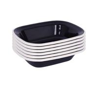 Argon Tableware Black Enamel Pie Dishes - 18 x 13.5cm - White - 6X Deep Metal Rectangular Kitchen Oven Baking Flan Apple Tart Quiche Cake Lasagne Roasting Cooking Serving Tin Tray Pan