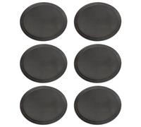 Argon Tableware Black Oval Serving Trays Pack of 6-79 x 66cm Reusable Non Slip Rubberized Surface Platter for Food and Drinks - Heat Resistant Stackable Trays for Bars, Restaurants and Home Use