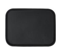 Argon Tableware Black Rectangular Serving Tray 41 x 30.5cm - Reusable Non Slip Rubberized Surface Platter for Food and Drinks - Durable Heat Resistant Stackable Tray for Bars, Restaurants and Home Use