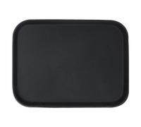 Argon Tableware Black Rectangular Serving Tray 51 x 38cm - Reusable Non Slip Rubberized Surface Platter for Food and Drinks - Durable Heat Resistant Stackable Tray for Bars, Restaurants and Home Use