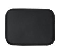 Argon Tableware Black Rectangular Serving Tray 56 x 41cm - Reusable Non Slip Rubberized Surface Platter for Food and Drinks - Durable Heat Resistant Stackable Tray for Bars, Restaurants and Home Use