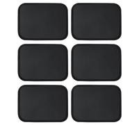 Argon Tableware Black Rectangular Serving Trays Pack of 6-56 x 41cm Reusable Non Slip Rubberized Surface Platter for Food and Drinks - Heat Resistant Stackable Trays for Bars, Restaurants