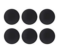 Argon Tableware Black Round Serving Trays Pack of 6-35cm Reusable Non Slip Rubberized Surface Platter for Food and Drinks - Durable Heat Resistant Stackable Trays for Bars, Restaurants and Home Use