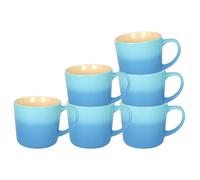 Argon Tableware Blue Ombre Coffee Mug 330ml - Pack of 6 - New Bone China Tea Mug, Vegan Friendly Ceramic Cup, Glazed Stoneware Style Drinkware, Microwave Dishwasher Safe