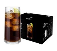 Argon Tableware Chelsea Optic Crystal Highball Glasses 550ml - Pack of 48, Lead-Free Crystal Tall Drinking Glass Set, Art Deco Design, Thick Weighted Base, Gift Boxed Glassware