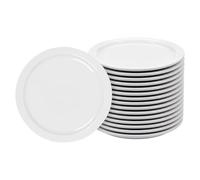 Argon Tableware Classic White Porcelain Buffet Dinner Plates - 23cm - 24x Dishwasher and Microwave Safe - Porcelain Dining Main Course Student Serving Dishes Set