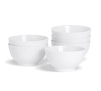 Argon Tableware Classic White Rice Bowls - 13Cm - Pack Of 6 Porcelain Bowls For Rice Cereal Soup Desserts Snacks & Serving