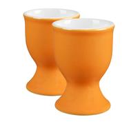 Argon Tableware Coloured Ceramic Egg Cups - Pack of 2 - Yellow Modern Style Breakfast Brunch Easy Clean Hard Soft Boiled Eggs Dipping Holder Stand for Breakfast, Brunch