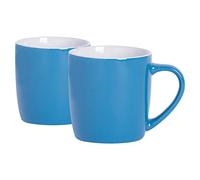 Argon Tableware Coloured Coffee Mugs - Blue - 350ml - Pack of 2 - Gloss Ceramic Stoneware Latte Cappuccino Cups Hot Chocolate Cups Colourful Mug Set with Handle