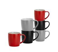 Argon Tableware 350Ml Matt Coloured Coffee Mugs Set - Lancashire - Stoneware Latte Cappuccino Cups Hot Chocolate Cups