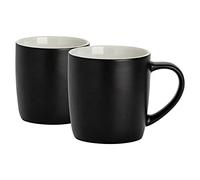 Matt Coloured Coffee Mugs - 350ml - Pack of 2 Argon Tableware Black One Size