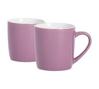 Argon Tableware Coloured Coffee Mugs - Purple - 350ml - Pack of 2 - Gloss Ceramic Stoneware Tea Mugs Latte Cappuccino Cups Hot Chocolate Cups Colourful Mug Set with Handle