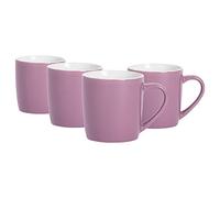 Argon Tableware Coloured Coffee Mugs - Purple - 350ml - Pack of 4 - Gloss Stoneware Latte Cappuccino Cups Hot Chocolate Cups Colourful Mug Set with Handle