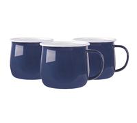 Argon Tableware Coloured Enamel Belly Mugs - 375ml - Pack of 12 in Navy Argon Tableware Navy