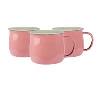 Argon Tableware Coloured Enamel Belly Mugs - 375ml - Pack of 12 in Pink Argon Tableware Pink