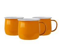 Argon Tableware Coloured Enamel Belly Mugs - 375Ml - Yellow - Pack Of 6