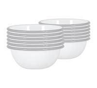 Argon Tableware Coloured Pasta Bowls - 16cm - Pack of 12 - Grey Metal Enamel Cereal Lightweight Camping Serving Bowls for Snacks, Pasta, Cereal, Salad