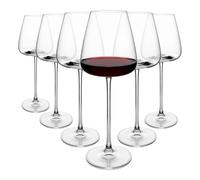 Argon Tableware Dulwich Crystal Red Wine Glasses 600ml Lead-Free Set of 6 | 6 x 600ml Red Wine Glasses, Lead-Free Crystal, Tulip Bowls, Concave Pulled Stems, Wide Bases, Etched Logo, Gift Boxed Set
