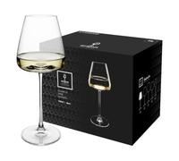Argon Tableware Dulwich Crystal White Wine Glasses 460ml Lead-Free 24 Pack | 24 x 460ml White Wine Glasses, Lead-Free Crystal, Tulip Bowls, Concave Pulled Stems, Wide Bases, Etched Logo, Catering Set