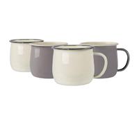 Coloured Enamel Belly Mugs - 375ml - Grey/Cream Argon Tableware Multi One Size