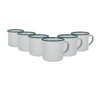 Argon Tableware White Enamel Espresso Cups - 130Ml - Green - Pack Of 6, Green