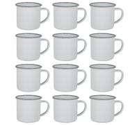 Argon Tableware Espresso Cups - 130ml - Pack of 12 - Grey Small Metal Insulated Coffee Mugs Lightweight Camping Cups for Drinking Tea, Hot Chocolate, Coffee