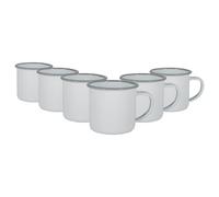 Argon Tableware White Enamel Espresso Cups - 130Ml - Grey - Pack Of 6