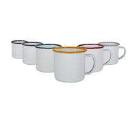Argon Tableware Enamel Espresso Cups - 130ml - Multi - Set of 6 Metal Drinking Mugs Teacup Coffee Mug Set Hot, Cold Drinks Cups for Home, Kitchen, Dining, Travel, Camping, Hiking & Outdoor Use