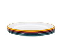 Argon Tableware Enamel Side Plates - 20cm - Pack of 4 - Multicolour Dining Plates Lightweight Small Dinner Dish for Appetisers, Starters, Mains, Sides, Desserts