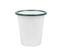 Argon Tableware 1x 300ml White Enamel Cup - Green - Reusable Stainless Steel Tin Camping Travel Drinking Coffee Mug Kids Tumbler Glasses