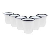 Argon Tableware Enamel Tumblers - 300ml - Blue - Set of 6 Metal Drinking Cup Teacup Coffee Tumbler Set Hot, Cold Drinks Cups for Home, Kitchen, Dining, Travel, Camping, Hiking & Outdoor Use