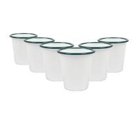 Argon Tableware Enamel Tumblers - 300ml - Green - Set of 6 Metal Drinking Cup Teacup Coffee Tumbler Set Hot, Cold Drinks Cups for Home, Kitchen, Dining, Travel, Camping, Hiking & Outdoor Use