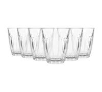 Argon Tableware Fluted Juice Glasses Set of 6-125ml Ribbed Small Tumblers - Fluted Glassware for Juice, Water, Spirits & Cocktails - Durable Soda Lime Glass