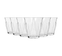 Argon Tableware Fluted Water Glasses Set of 6-210ml Ribbed Drinking Tumblers - Fluted Glassware for Water, Juice & Cocktails - Durable Soda Lime Glass