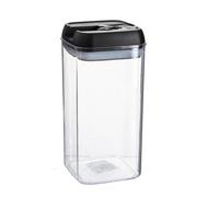 Argon Tableware Food Storage Container - 1.2 Litre - Black Airtight Plastic Storage Pantry Food Organiser With Flip Lock Lid