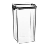 Argon Tableware Food Storage Container - 1.3L - Black - Pack of 1 - Clear Airtight Reusable Stackable Freezer Storage Meal Prep Container Lunch Tupperware Box with Clip-Lock Lid