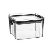 Argon Tableware Food Storage Container - 460ml - Black - Pack of 1 - Clear Airtight Reusable Stackable Freezer Storage Meal Prep Container Lunch Tupperware Box with Clip-Lock Lid