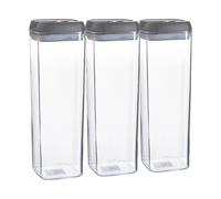 Argon Tableware 6X Food Storage Containers - 1.9 Litre - Grey Airtight Plastic Storage Pantry Food Organiser With Flip Lock Lid