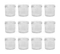 Argon Tableware Glass Jam Jars - 130ml - Pack of 12 - Empty Screw Top Kitchen Storage Jar for Food, Honey, Spice, Pickling, Preserving, Candle Making