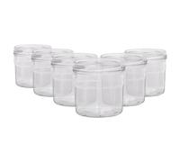 Argon Tableware Glass Jam Jars - 130ml - Pack of 6 - Empty Screw Top Kitchen Storage Jar for Food, Honey, Spice, Pickling, Preserving, Candle Making