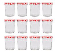 Argon Tableware Glass Jam Jars - 250ml - Pack of 12 in Red Argon Tableware Red